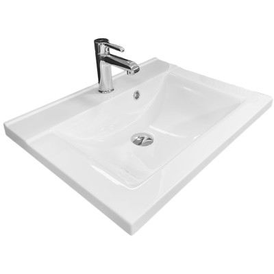Раковина, умивальник Adamant QUANTO, штучний камінь, прямокут., з отвором для змішувача, з отвором для переливу, 600х447х140мм, накладний, білий Раковина, умивальник Adamant QUANTO, штучний камінь, прямокут., з отвором для змішувача, з отвором для переливу, 600х447х140мм, накладний, білий