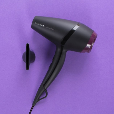 Фен Remington Supercare PRO 2100 AC motor, 2100Вт, 3 режими, іоніз-я, хол. обдув, чорний