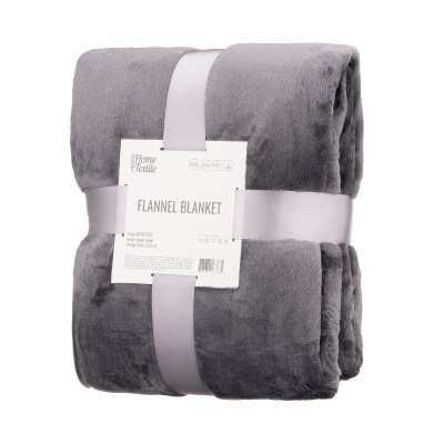 Плед ARDESTO Flannel, 200x220см, 100% поліестер, темно-сірий