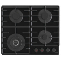 Варочная поверхность Gorenje газовая на стекле, 60см, чугун, черный