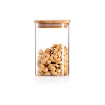Банка для зберігання ARDESTO Midori, 480мл, скло, бамбук, квадратна, прозорий Банка для зберігання ARDESTO Midori, 480мл, скло, бамбук, квадратна, прозорий