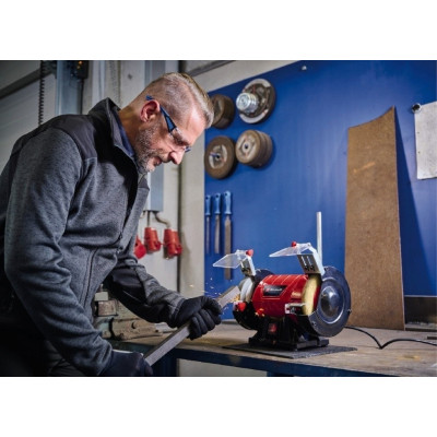 Einhell Точильно-шліфувальний верстат TC-BG 150 B, 350Вт, 2980об/хв, диск і щітка для зачищення, 7.9кг