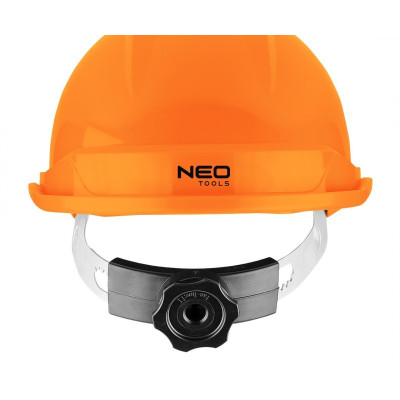 Каска захисна Neo Tools, пластик ABS, пряжка для регулювання, помаранчевий