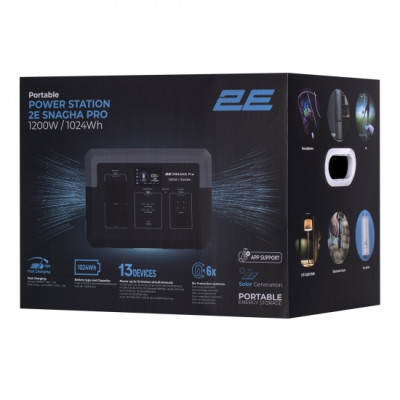 Портативная электростанция 2Е Snagha PRO, 1200 Вт, 1024 Вт/ч, WiFi/BT, быстрая зарядка (2E-PPS1210-PRO)