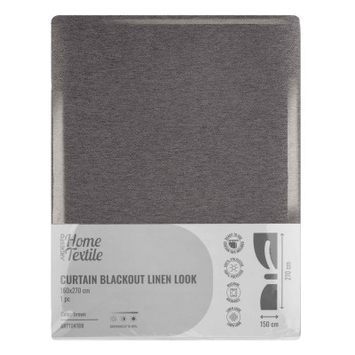 Штора ARDESTO 150х270см, блекаут рогожка, 100% поліестер, коричневий