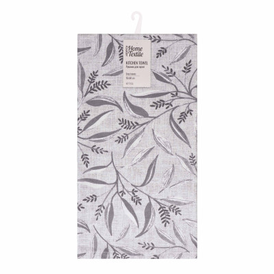 Рушник для кухні ARDESTO Grey leaves 50x68см, 100% бавовна, cірий
