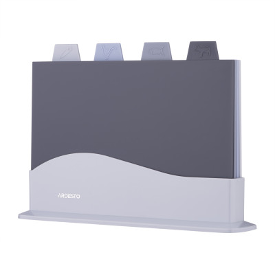 Набір дошок кухонних на підставці Ardesto Fresh, 4шт, 23.8x33.8x7см, пластик Набір дошок кухонних на підставці Ardesto Fresh, 4шт, 23.8x33.8x7см, пластик