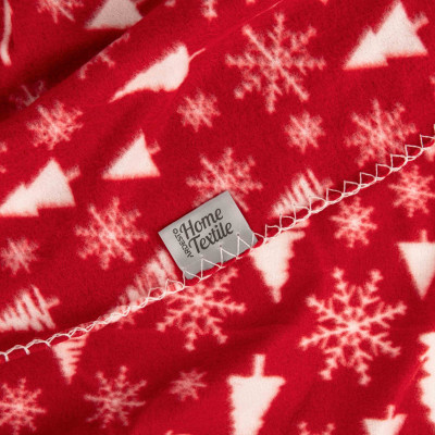 Плед ARDESTO Fleece 130x160см, 100% поліестер, засніжені ялинки