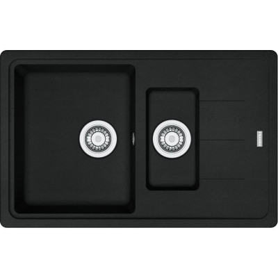 Мийка кухонна Franke Basis, фраграніт, прямокутник, з крилом, 780х500х200мм, чаша - 1,5, врізна, BFG 651-78, чорний матовий