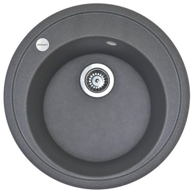 Мийка кухонна Adamant Sun, штучний камінь, кругла, без крила, 510x200мм, чаша - 1, врізна, сірий