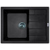 Мийка кухонна Adamant Anila, штучний камінь, прямокут., з крилом, 645х495х200мм, чаша - 1, врізна, чорний