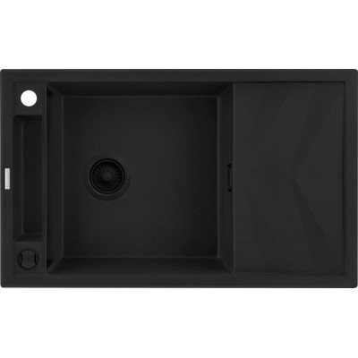 Мийка кухонна Deante Magnetic, граніт, прямокут., з крилом, 820х500х219мм, чаша - 1, накладна, чорний матовий Мийка кухонна Deante Magnetic, граніт, прямокут., з крилом, 820х500х219мм, чаша - 1, накладна, чорний матовий