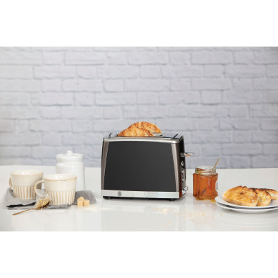 Тостер Russell Hobbs Matte Black 2 Slice, 1550Вт, нержавеющая сталь, подогрев, размораживание, черный (26150-56)