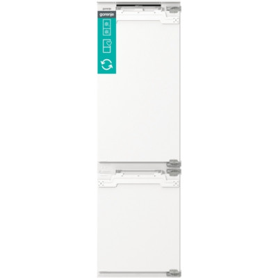 Холодильник Gorenje встроенный с нижней морозильной камерой, 177x69x55см, 2 двери,244(68)л, А+, NF+, Зона свежести, Диспл, Wi-Fi, Белый