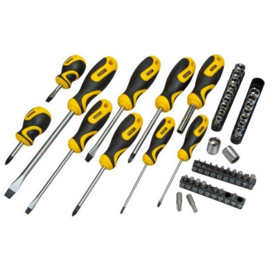 Викрутки Stanley 20 біт, SL,PH,Torx,H, 18 торцевих головок, сумка, набір 48шт Викрутки Stanley 20 біт, SL,PH,Torx,H, 18 торцевих головок, сумка, набір 48шт
