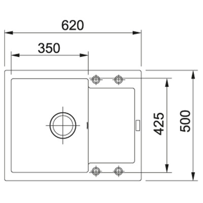 Мийка кухонна Franke Maris, фраграніт, прямокутник, з крилом, 620х500х200мм, чаша - 1, накладна, MRG 611-62, онікс Мийка кухонна Franke Maris, фраграніт, прямокутник, з крилом, 620х500х200мм, чаша - 1, накладна, MRG 611-62, онікс