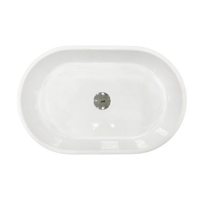 Раковина, умивальник Adamant BESTE NEW, штучний камінь, овальна, без отвору для змішувача та переливу, 540x350x110мм, накладний, білий