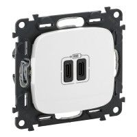 Розетка USB-С+USB-С Legrand Valena ALLURE, 3А, 5V, білий