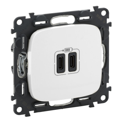Розетка USB-С+USB-С Legrand Valena ALLURE, 3А, 5V, білий