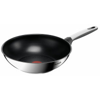 Сковорода ВОК  Tefal Emotion+, 28см, нержавіюча сталь, бакеліт, чорний