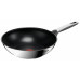 Сковорода ВОК  Tefal Emotion+, 28см, нержавіюча сталь, бакеліт, чорний