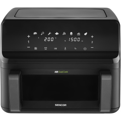 Мультипіч Sencor Dual Vita Fryer, 2700Вт, чаша-4.5+4.5л, сенсорне керув., 2 чаши, гриль, пластик, чорний