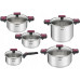 Набір посуду Tefal Cook&Clip, 10предметів, нержавіюча сталь,бакеліт, скло