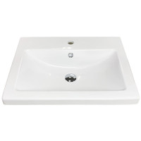 Раковина, умивальник Adamant CERS, штучний камінь, прямокут., з отвором для змішувача, з отвором для переливу, 595x450x158мм, накладний, білий