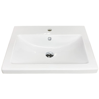 Раковина, умивальник Adamant CERS, штучний камінь, прямокут., з отвором для змішувача, з отвором для переливу, 595x450x158мм, накладний, білий Раковина, умивальник Adamant CERS, штучний камінь, прямокут., з отвором для змішувача, з отвором для переливу, 595x450x158мм, накладний, білий