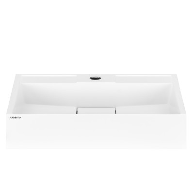 Раковина, умивальник ARDESTO Anna, штучний камінь, прямокут., з отвором для змішувача, без переливу, 500х380х110мм, накладний, білий
