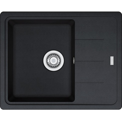 Мийка кухонна Franke Basis, фраграніт, прямокутник, з крилом, 620х500х200мм, чаша - 1, накладна, BFG 611-62, онікс