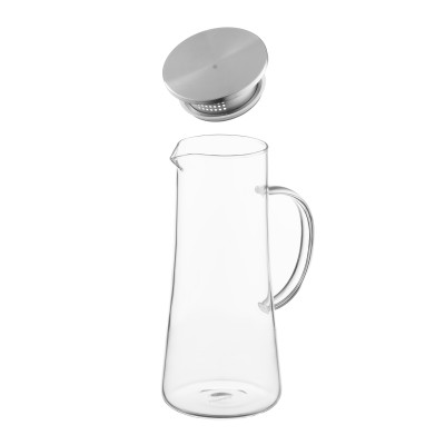 Кувшин с крышкой ARDESTO 1400мл, боросиликатное стекло, нержавеющая сталь, прозрачный