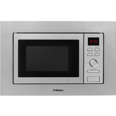 Мікрохвильова піч Hansa вбудовувана, 20л, електр.управл., 800Вт, гриль, дисплей, відкр.кнопкою, нерж Мікрохвильова піч Hansa вбудовувана, 20л, електр.управл., 800Вт, гриль, дисплей, відкр.кнопкою, нерж