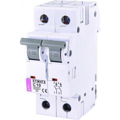 Автоматичний вимикач ETI, ETIMAT 6 2p C 10А (6 kA) Автоматичний вимикач ETI, ETIMAT 6 2p C 10А (6 kA)