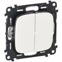 Вимикач 2-клавішний Legrand Valena ALLURE, автоматичні клеми, білий Вимикач 2-клавішний Legrand Valena ALLURE, автоматичні клеми, білий