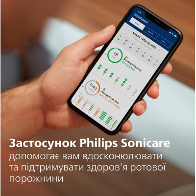 Щітка зубна електр. Philips, Sonicare 7100 Series, 62т. колив/хв, насадок-1, футляр, білий