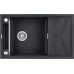 Мийка кухонна Deante Magnetic, граніт, прямокутник, з крилом, 820х500х219мм, чаша - 1, накладна, металічний графіт
