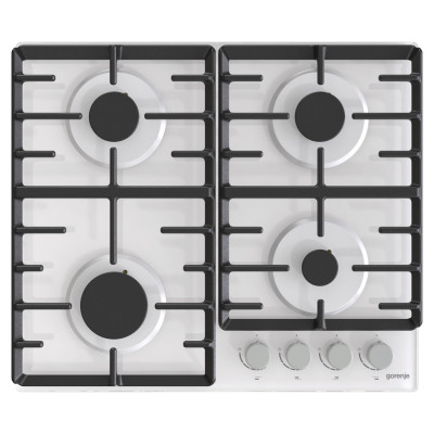 Варильна поверхня Gorenje газова на склі, 60см, чавун, білий Варильна поверхня Gorenje газова на склі, 60см, чавун, білий