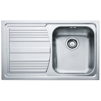 Кухонна мийка Franke Logica Line, нержав. сталь полірована, прямок. з крилом,790х500х195 мм, чаша- 1накладна, LLX 611-79, хром