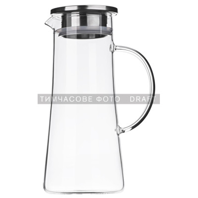 Глечик з кришкою Ardesto 1400мл, боросилікатне скло, нержавіюча сталь, прозорий