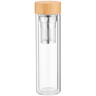 ARDESTO Термос скляний з подвійними стінками, 450 мл, боросилікатне скло, бамбукова кришка ARDESTO Термос скляний з подвійними стінками, 450 мл, боросилікатне скло, бамбукова кришка