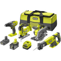 Ryobi Набір із чотирьох акумуляторних інструментів ONE+ RCK184C-242S 5133005444 Ryobi Набір із чотирьох акумуляторних інструментів ONE+ RCK184C-242S 5133005444