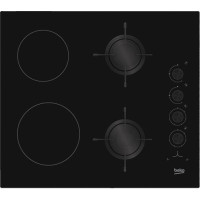 Варильна поверхня Beko комбінована (2 газ + 2 склокераміка), 60см, чорний Варильна поверхня Beko комбінована (2 газ + 2 склокераміка), 60см, чорний