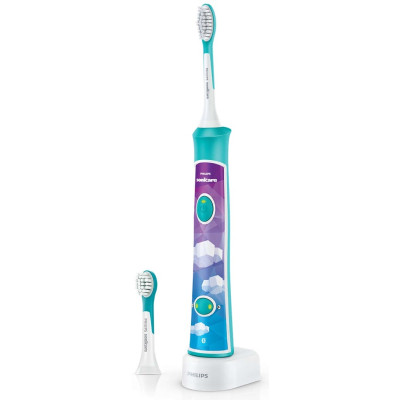 Щітка зубна електр. Philips, Sonicare For Kids, для дітей, 62т. колив/хв, насадок-2, Bluetooth, голубий