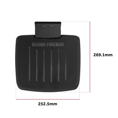 Гриль George Foreman прижимний Immersa Small, 1100Вт, темп. режимів-1, з`ємні пластини, метал, пластик, чорний
