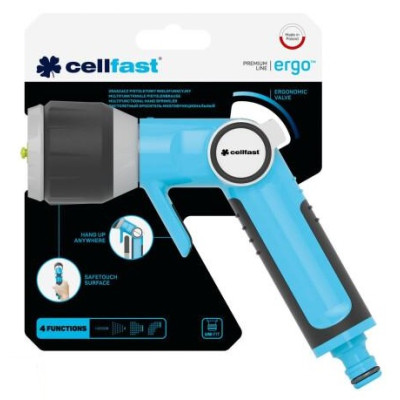 Cellfast Зрошувач пістолетний ERGO багатофункціональний, регулювання напору Cellfast Зрошувач пістолетний ERGO багатофункціональний, регулювання напору