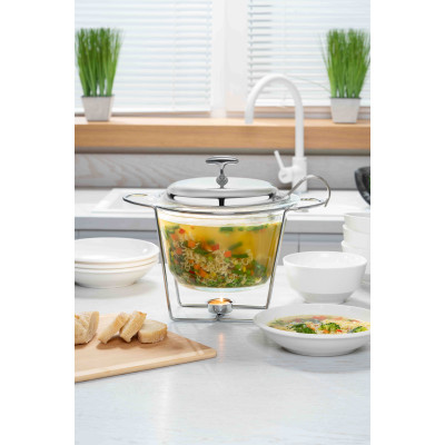 Марміт ARDESTO Black Mars 3800мл, скло, нержавіюча сталь, кругла, прозорий