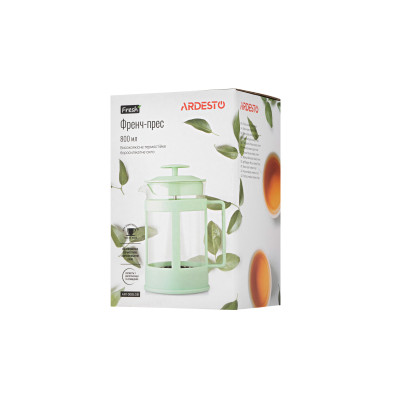 ARDESTO Френч-пресс Fresh, 800 мл, светло-зеленый, пластик, стекло AR1008LGB ARDESTO Френч-пресс Fresh, 800 мл, светло-зеленый, пластик, стекло AR1008LGB
