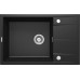Мийка кухонна Deante Eridan, граніт, прямокутник, з крилом, 780х500х210мм, чаша - 1, накладна, металічний графіт