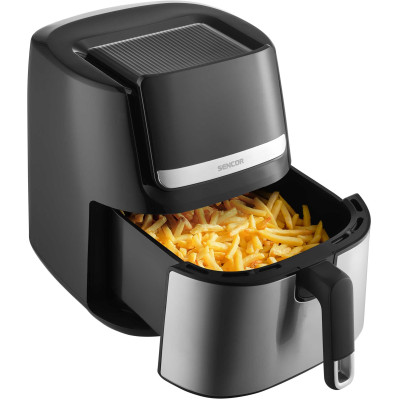 Мультипечь Sencor Vita Fryer, 1600Вт, чаша-6,5л, сенсорное рулев., 10 программ, пластик, нержавеющая сталь-черный
